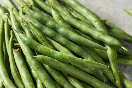 Healthy Organic Raw French Green Beans Ready to Cook