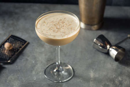 Boozy Refreshing Brandy Alexander Cocktail with Nutmegの写真素材