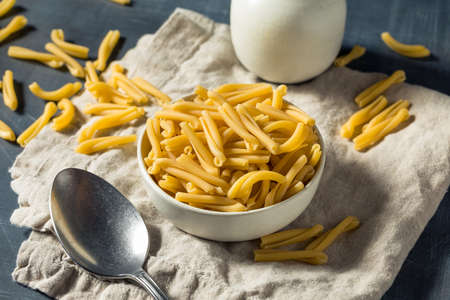 Healthy Dry Casarecce Pasta in a Bowlの写真素材