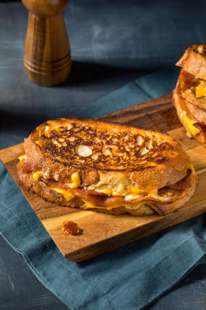 Homemade Bacon Grilled Cheese with Cheddar and Provolone