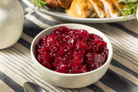 Healthy Thanksgiving Cranberry Sauce in a Bowlの写真素材