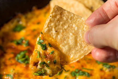 Homemade Mexican Chorizo Queso Oaxaca Dip with Tortilla Chips