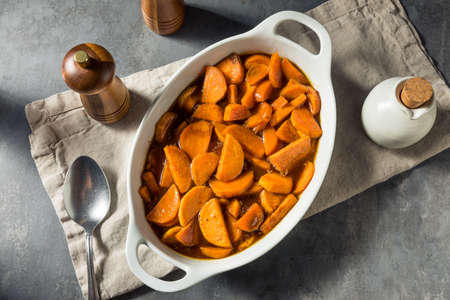 Homemade Thanksgiving Candied Yams with Brown Sugarの写真素材