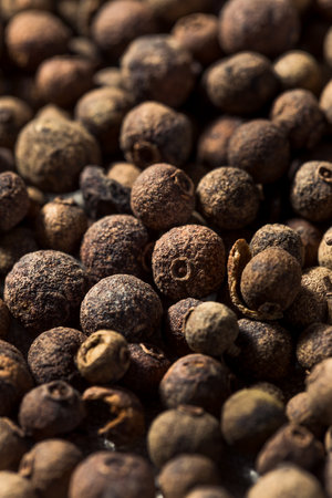 Organic Dry Allspice Spice in a Bowlの写真素材