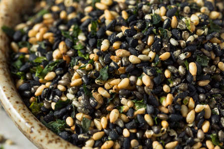 Raw Organic Furikake Seasoning Spice with Sesame Seeds and Seaweedの写真素材