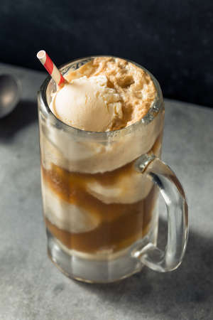 Cold Frozen Root Beer Float with Ice Cream