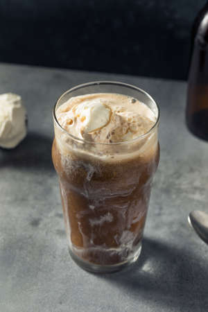 Cold Beer Ice Cream Float in a Pint Glass