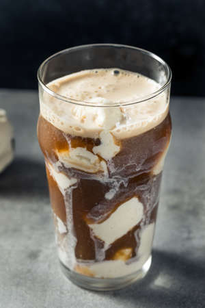 Cold Stout Beer Ice Cream Float in a Pint Glass