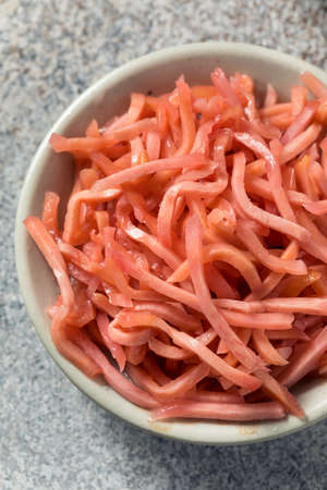Organic Pink Pickled Ginger in a Bowl