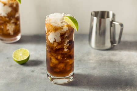 Homemade Cold Dirty Soda with Coconut and Lime