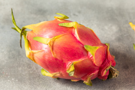 Healthy Organic Thai Dragonfruit Pitaya Cut into Slicesの写真素材