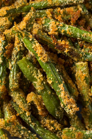 Homemade Baked Crispy Green Beans with Salt and Pepperの写真素材