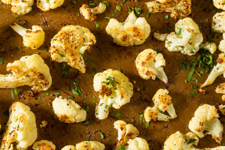 Homemade Roasted White Cauliflower with Salt and Pepperの写真素材