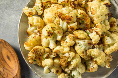 Homemade Roasted White Cauliflower with Salt and Pepperの写真素材