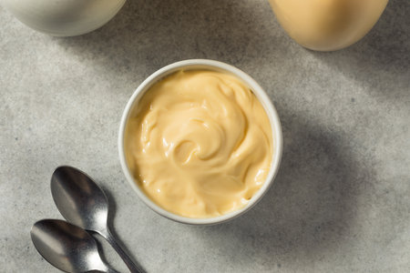 Homemade Organic Asian Japanese Mayo in a Bowlの写真素材
