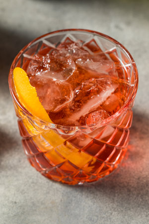Boozy Cold Negroni Sbagliato Cocktail with Proseccoの写真素材