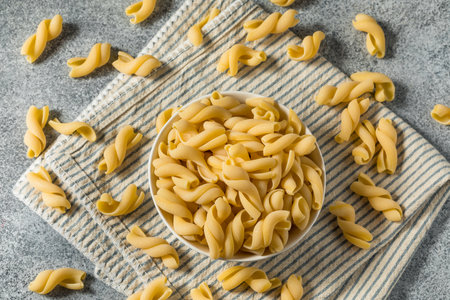 Homemade Dry Casarecce Pasta in a Bowl