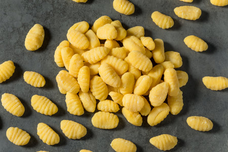 Homemade Raw Potato Gnocchi Pasta Ready to Cookの写真素材