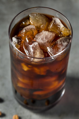 Cold Refreshing Iced Cold Brew Coffee in a Glass