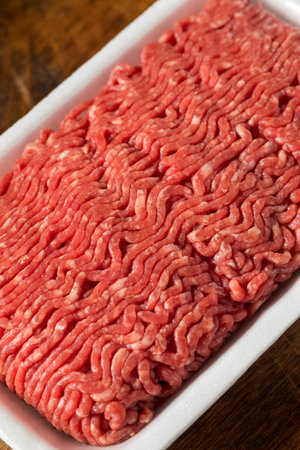Grass Fed Raw Ground Beef Ready to Cookの写真素材