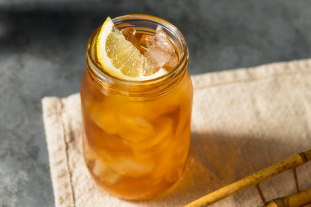 Cold Refreshing Southern Sweet Iced Tea with a Lemonの写真素材