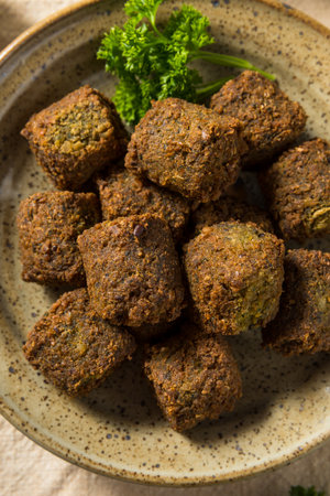 Homemade Mediterranean Chickpea Falafel Ready to Eatの写真素材