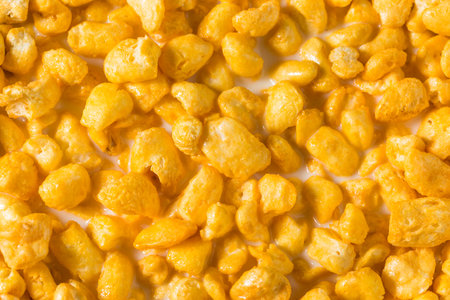 Sweet Sugar Puffed Corn Cereal for Breakfast in a Bowl