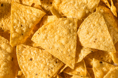 Homemade Triangle Tortilla Corn Chips in a Bowl