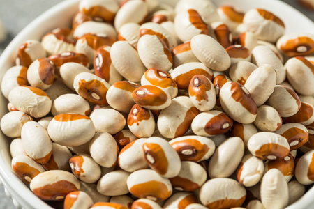 Organic Raw Yellow Eyed Beans in a Bowl