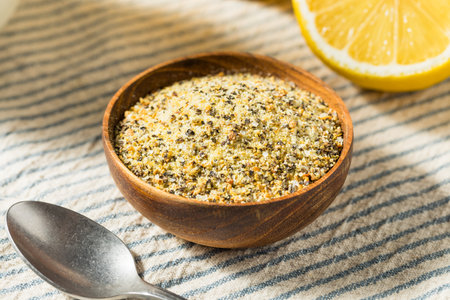 Organic Dry Lemon Pepper Seasoning in a Bowlの写真素材