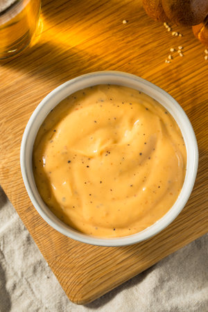 Homemade Salty Beer Cheese Dip in a Bowlの写真素材