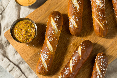 Homemade Soft Pretzel Bread Sticks with Salt