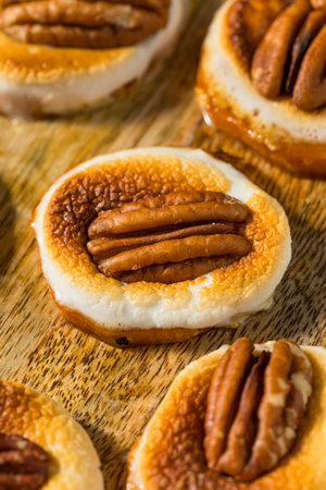 Homemade Sweet Potato Bites with Marshmallows and Pecans for Thanksgivingの写真素材