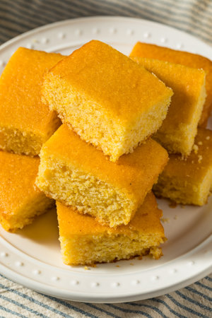 Homemade Baked American Corn Bread with Butter
