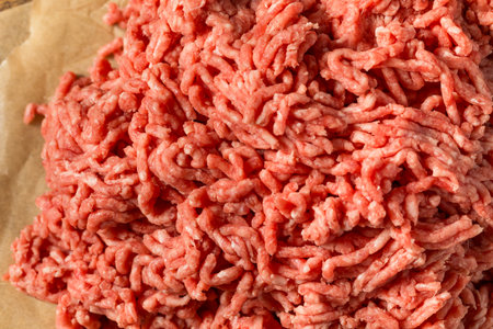 Organic Grass Fed Raw Chuck Ground Beef in a Pile