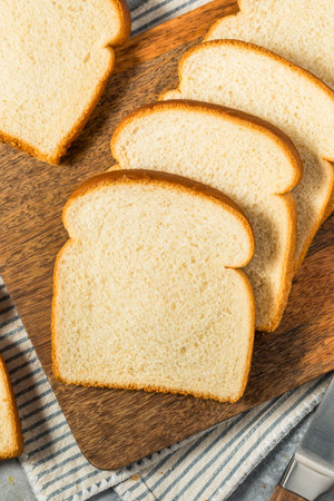 Healthy White Sandwich Bread Loaf Cut into Slices