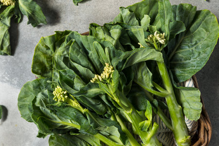 Raw Green Organic Asian Chinese Broccoli Ready to Cook