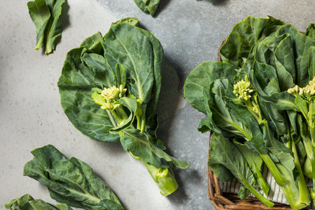 Raw Green Organic Asian Chinese Broccoli Ready to Cook