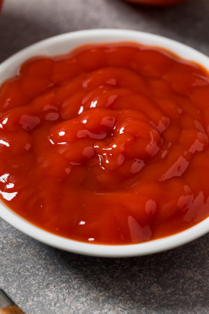 Red Organic Tomato Ketchup in a Bowl for Dipping
