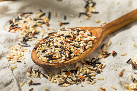 Organic Dry Asian Wild Rice Ready to Cook Withの写真素材