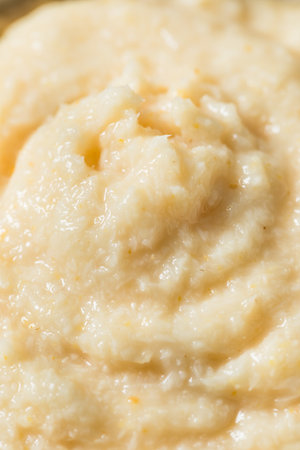 Organic Raw White Prepared Horseradish Sauce in a Bowlの写真素材