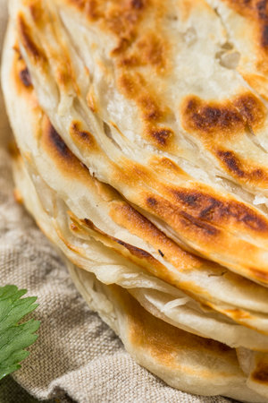 Homemade Indian Parotta Paratha Bread Ready to Eat