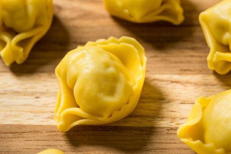 Homemade Cheese Tortellini Pasta  Ready to Cook in Waterの写真素材