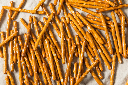 Organic Salty Pretzel Sticks with Sea Salt in a Bowl