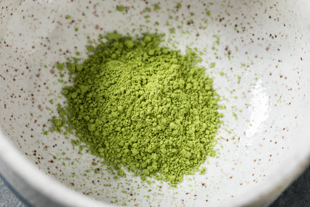 Homemade Green Japanese Matcha Tea in a Traditional Bowl