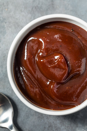 Homemade Spicy BBQ Barbecue Sauce Ready to Eatの写真素材