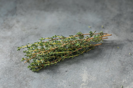 Raw Green Organic Fresh Thyme in a Bunch