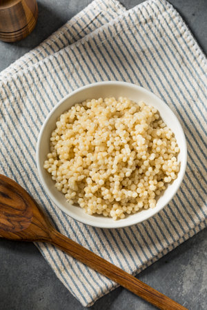 Homemade Cooked Organic Couscous to Eat in a Bowlの写真素材
