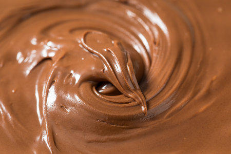 Sweet Homemade Chocolate Hazelnut Spread in a Bowlの写真素材