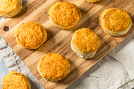 Homemade Southern Buttermilk Biscuits Ready to Eatの写真素材